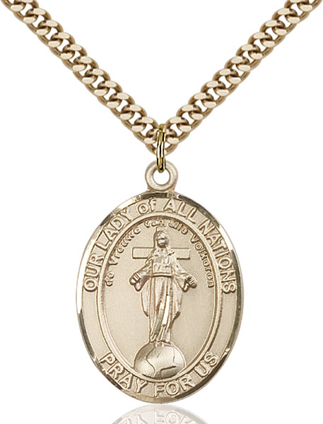 Gold-Filled Our Lady of All Nations Pendant