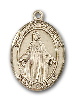14K Gold OUR LADY of Peace Pendant