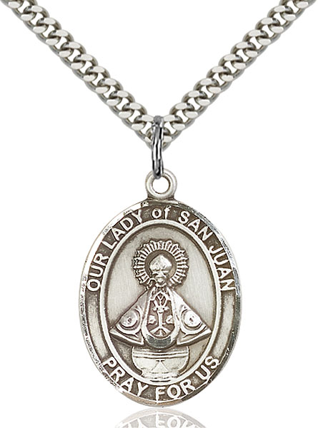 Sterling Silver Our Lady of San Juan Pendant
