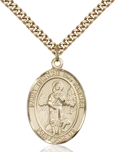 Gold-Filled St. Isidore the Farmer Pendant
