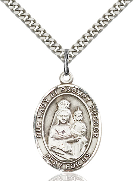 Sterling Silver Our Lady of Prompt Succor Pendant