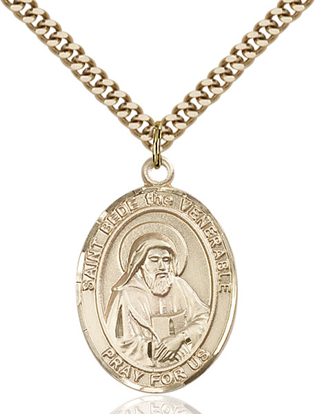 Gold-Filled St. Bede the Venerable Pendant