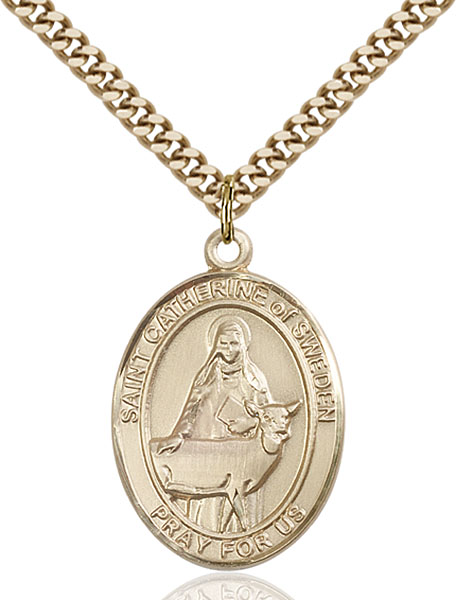 Gold-Filled St. Catherine of Sweden Pendant