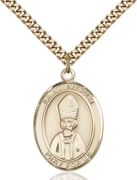 Gold-Filled St. Anselm of Canterbury Pendant