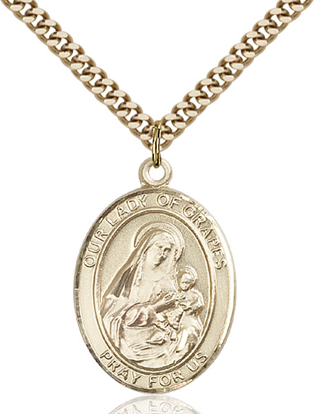 Gold-Filled Our Lady of Grapes Pendant