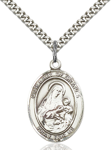 Sterling Silver Our Lady of Grapes Pendant