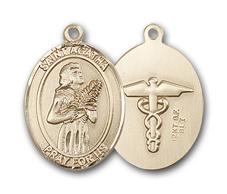 Gold-Filled St. Agatha Nurse Pendant