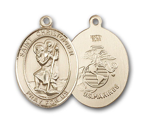 Gold-Filled St. Christopher Marines Pendant