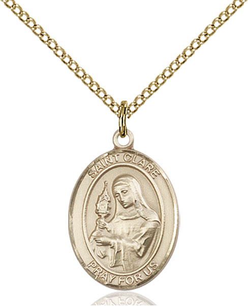 Gold-Filled St. Clare of Assisi Pendant