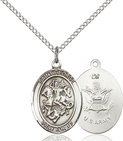 Sterling Silver St. George Army Pendant