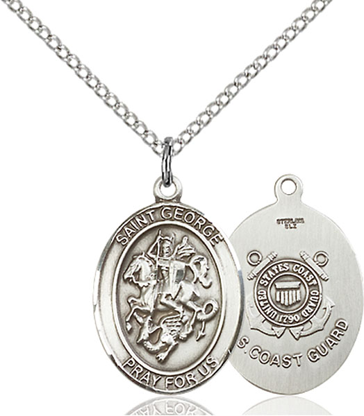 Sterling Silver St. George Coast Guard Pendant