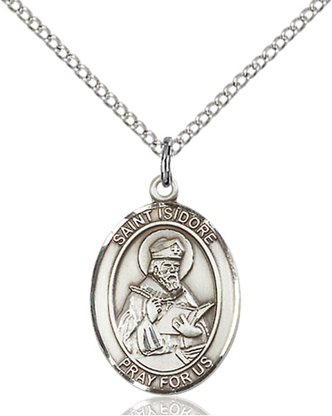 Sterling Silver St. Isidore of Seville Pendant
