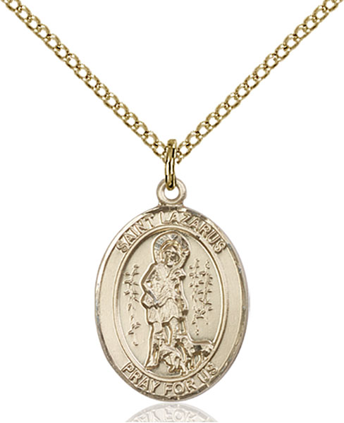 18-Inch Rhodium Plated Necklace with 4mm Aqua Birthstone Beads and Sterling Silver Saint Michael the Archangel Charm.