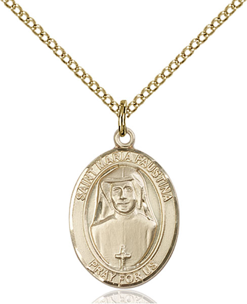 Gold-Filled St. Maria Faustina Pendant