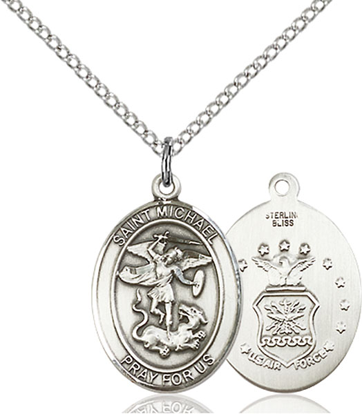 Sterling Silver St. Michael Air Force Pendant