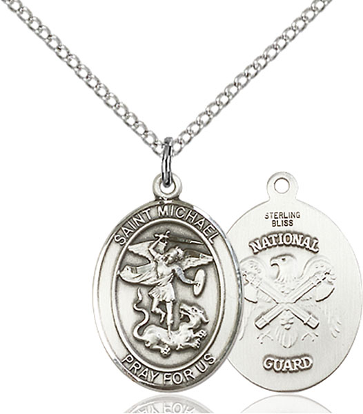 Sterling Silver St. Michael National Guard Pendant