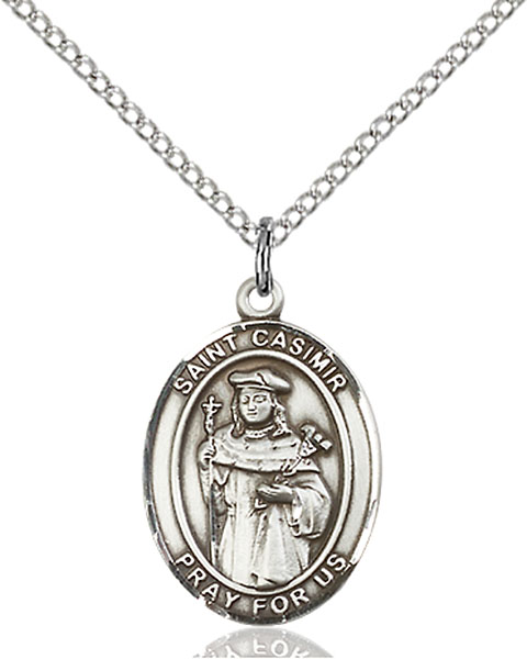 Sterling Silver St. Casimir of Poland Pendant