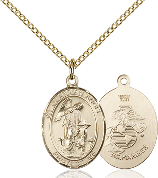 Gold-Filled Guardian Angel Marines Pendant