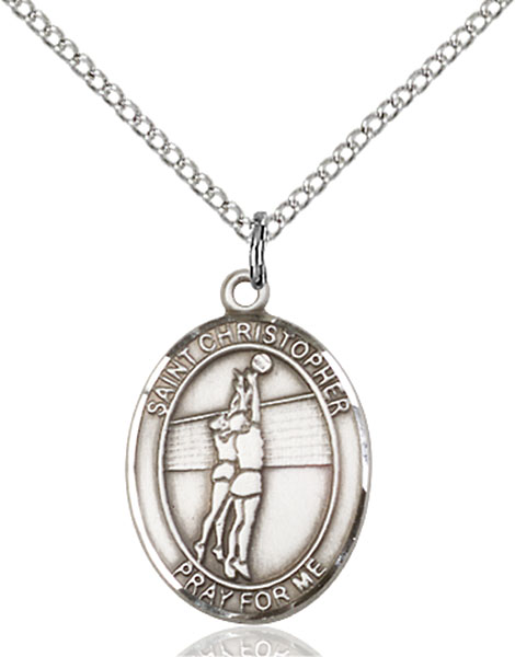 Sterling Silver St. Christopher Volleyball Pendant