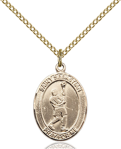 Gold-Filled St. Sebastian Lacrosse Pendant