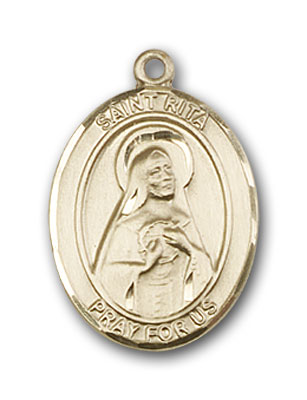 Gold-Filled St. Rita of Cascia Baseball Pendant