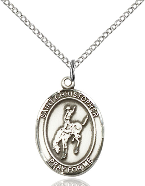 Sterling Silver St. Christopher Rodeo Pendant