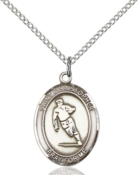 Sterling Silver St. Christopher Rugby Pendant