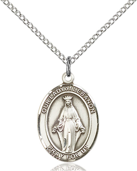 Sterling Silver Our Lady of Lebanon Pendant