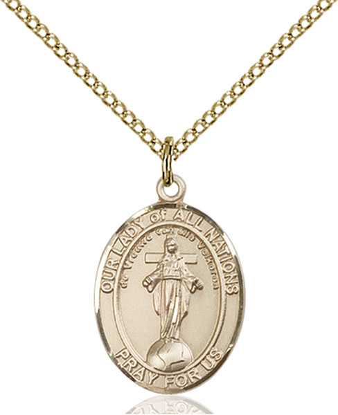 Gold-Filled Our Lady of All Nations Pendant