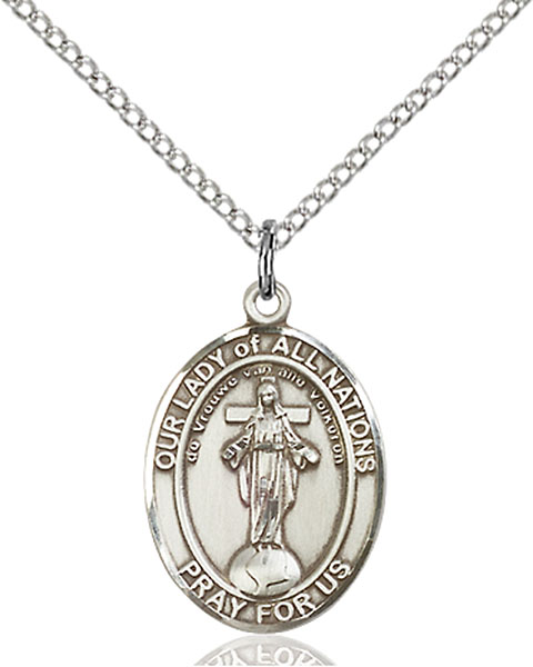 Sterling Silver Our Lady of All Nations Pendant