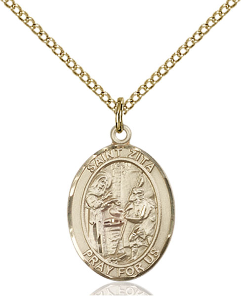 Gold-Filled St. Zita Pendant