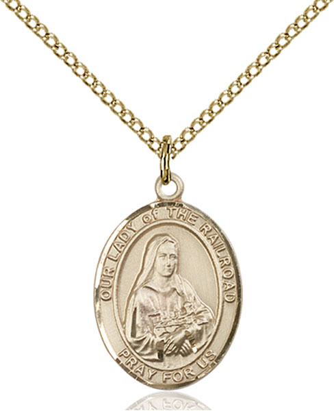 Gold-Filled Our Lady of the Railroad Pendant