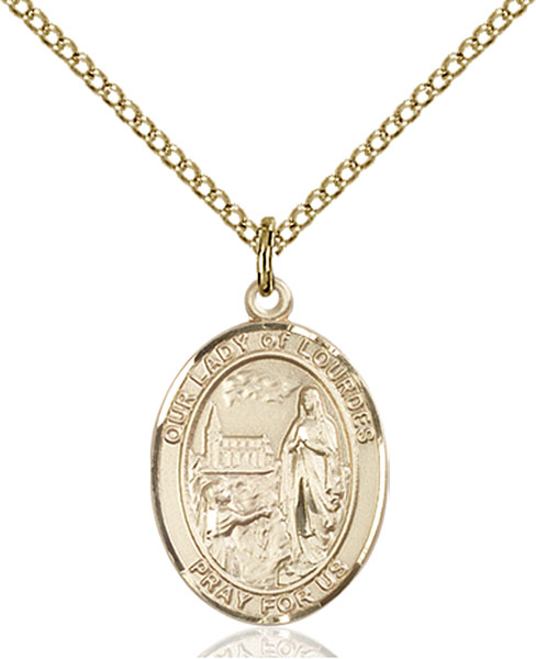 Gold-Filled Our Lady of Lourdes Pendant