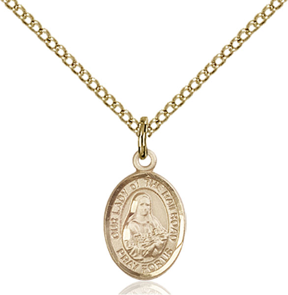 Gold-Filled Our Lady of the Railroad Pendant