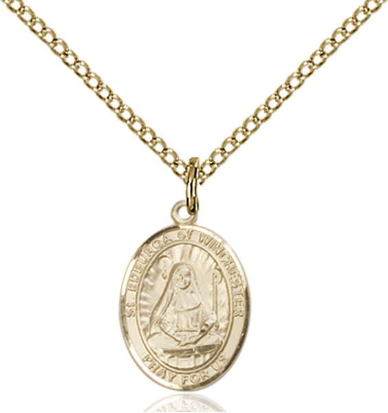 Gold-Filled St. Edburga of Winchester Pendant