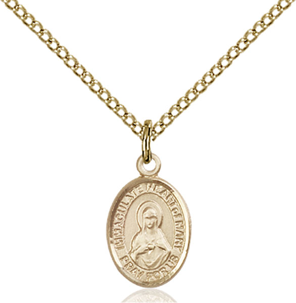 Gold-Filled Immaculate Heart of Mary Pendant