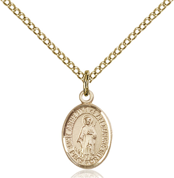 Gold-Filled St. Catherine of Alexandria Pendant