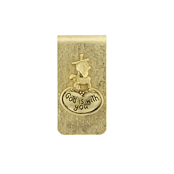 14K Gold-Dipped "God Is With You" Money Clip