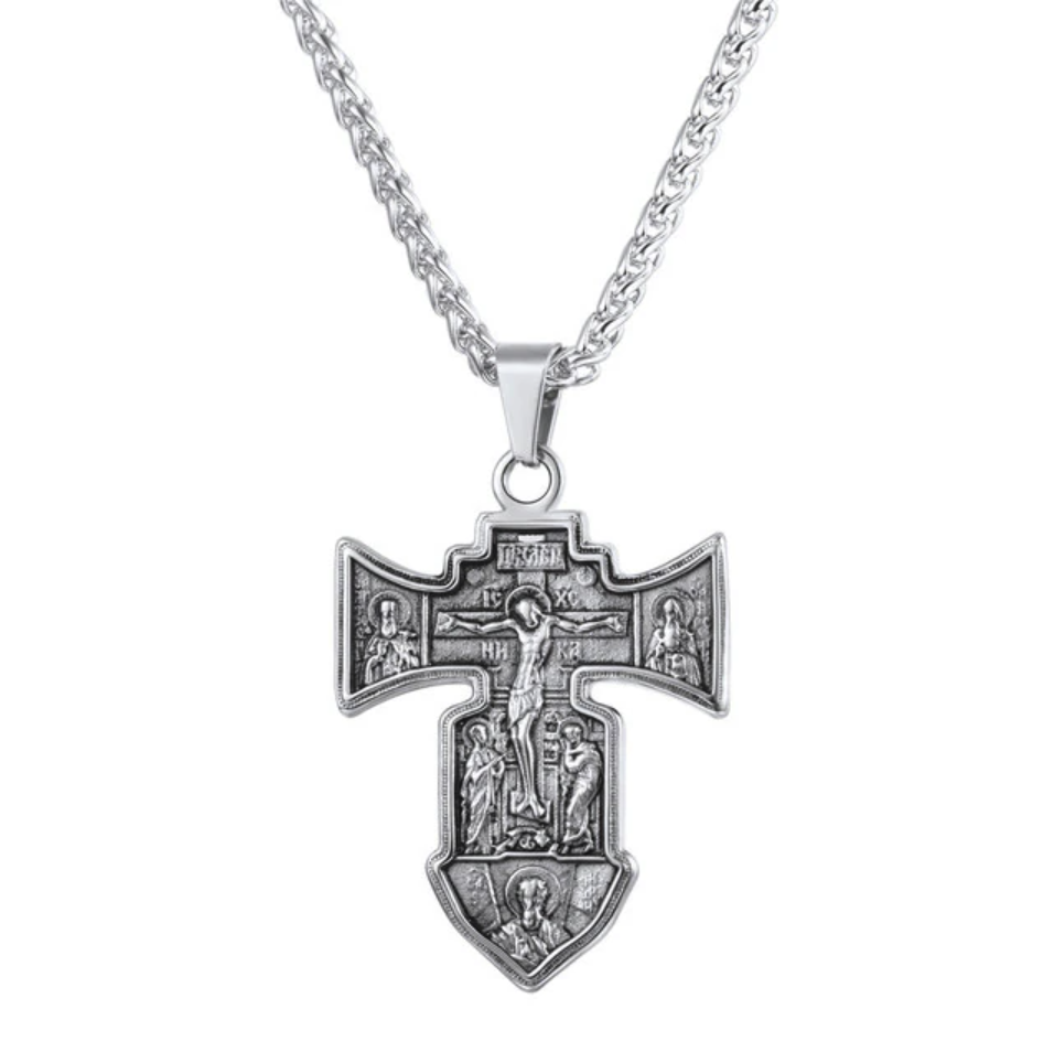 Stainless Steel Orthodox Cross Necklace