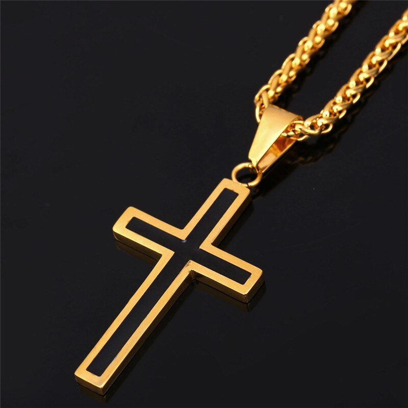 Stainless Steel Apostle Cross - 18K Gold-Plated