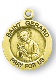 Gold over Sterling Silver Round Shaped St. Gerard Medal