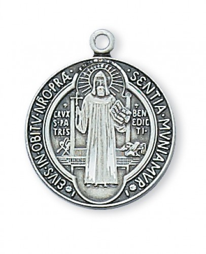 Oval Tiny St Benedict Medals Wholesale in Antique Silver Pewter » Religious  Charm