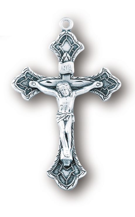 1 7/8 Sterling Silver Crucifix with 24 Chain