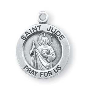 Sterling Silver Round Shaped St. Jude Medal