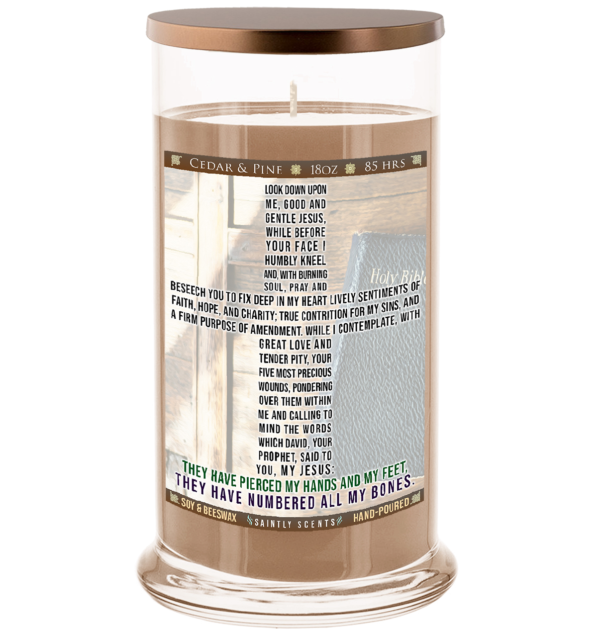 The Cross Scented Prayer Candle - Cedar and Pine
