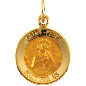 14K Yellow Gold St. Peter Medal at Catholic Shop