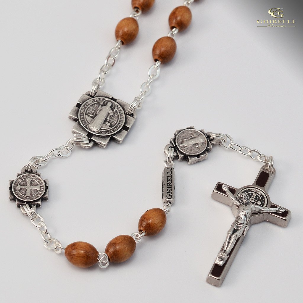 The Crucifix measures 5/8 x 1/4 Pio of Pietrelcina medal. The charm features a St Silver Plate Rosary Bracelet features 6mm Crystal Fire Polished beads 