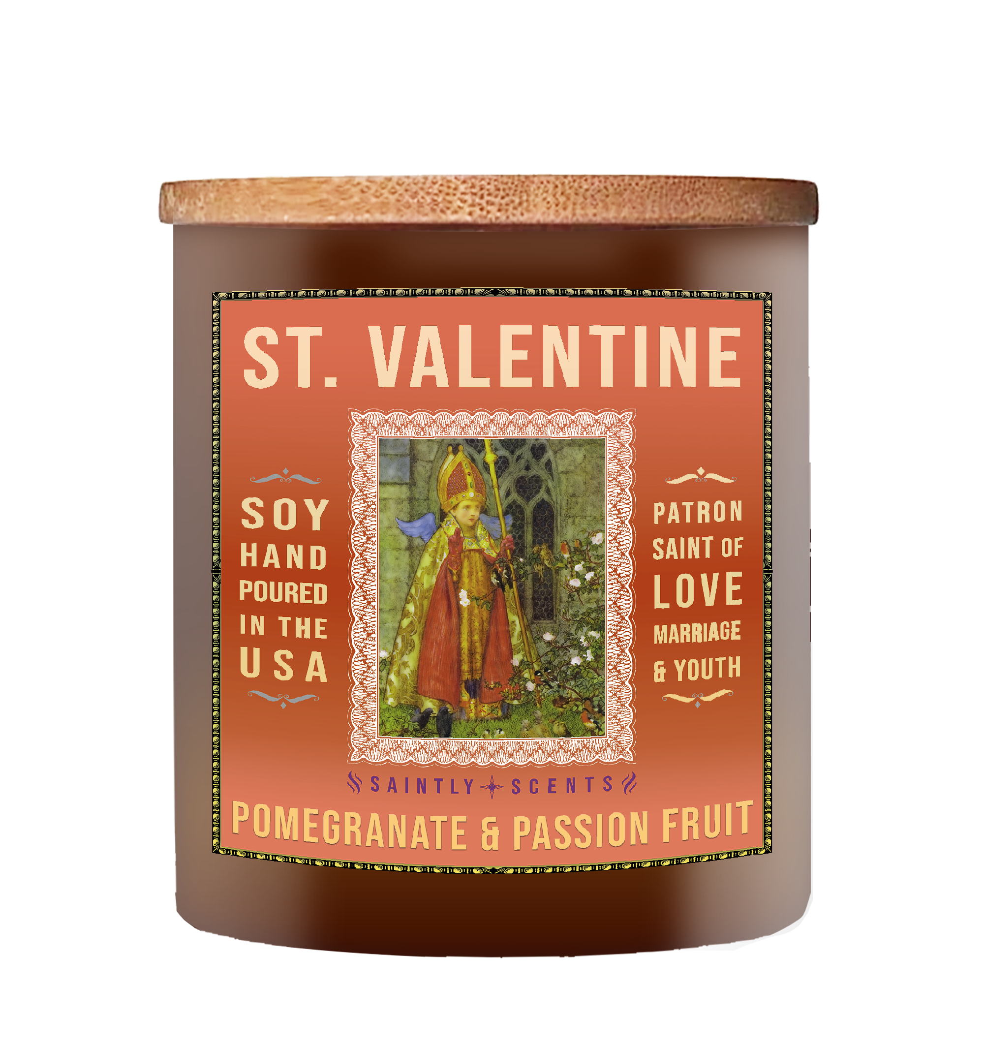 Handmade St. Valentine scented candle