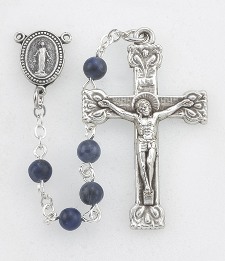 Sodalite Bead Rosary In A Deluxe Box