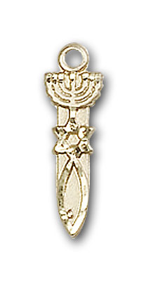 14K Gold Menorah / Star / Fish Pendant